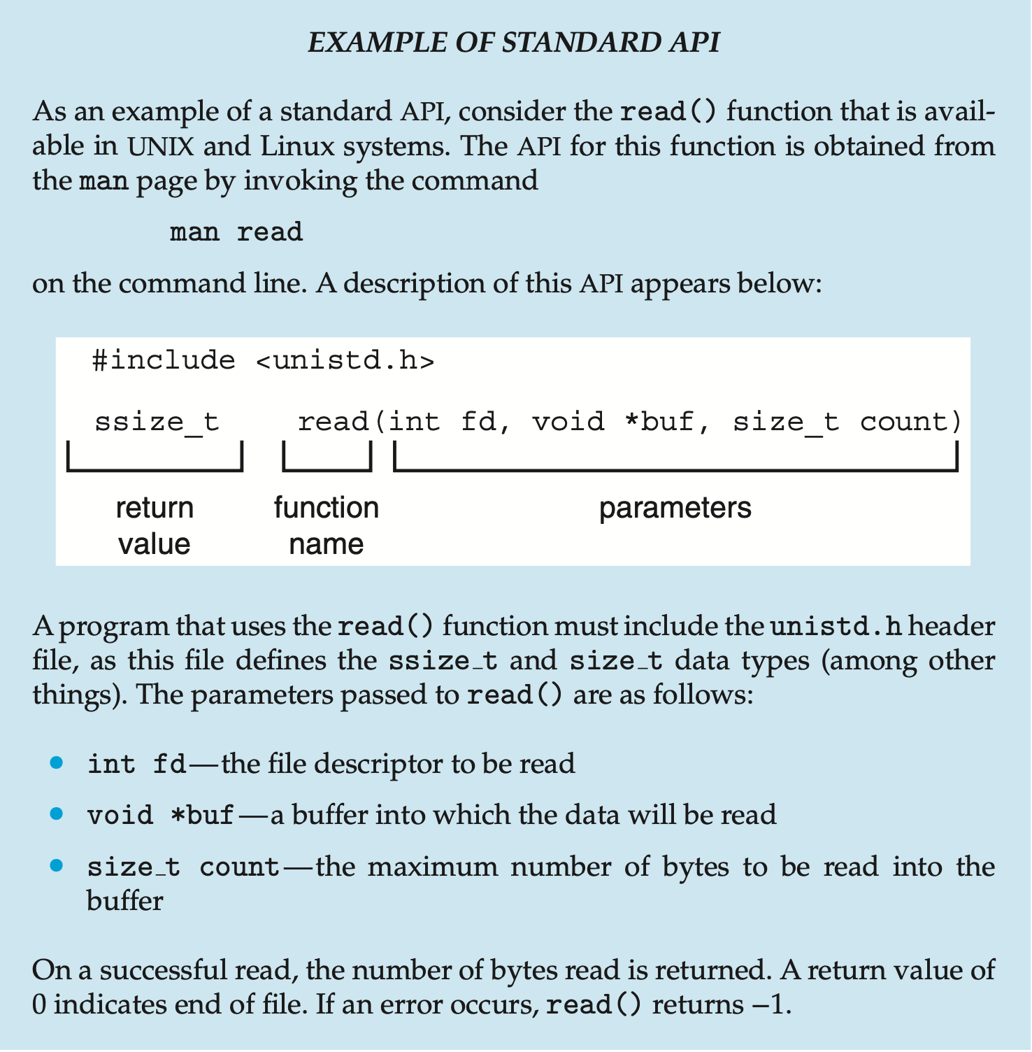 Figure: Example of standard api.